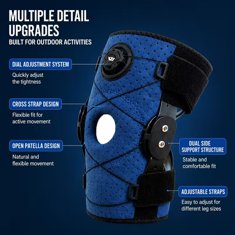 Hinged Knee Ligament Fixation Brace – Meniscus & Recovery Immobilizer for Walking & Hiking