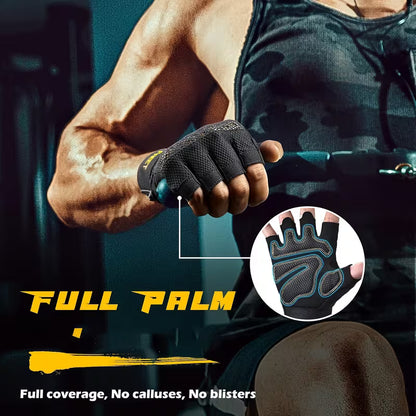 Full Palm Gym & Cycling Gloves – Cushioned Anti-Slip Exercise Gloves (Unisex)