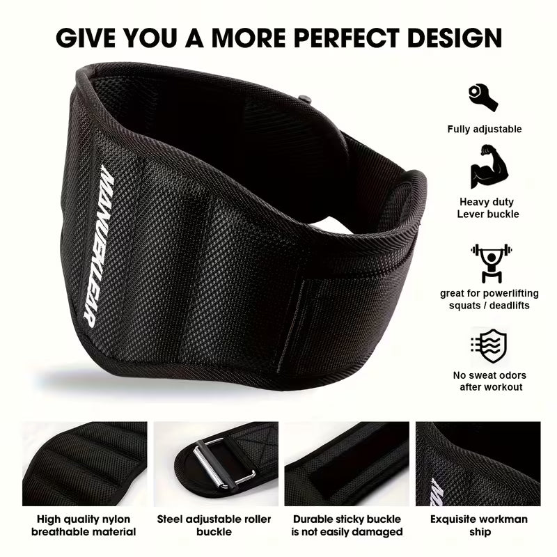 Adjustable Weightlifting Belt – Lumbar & Back Support for Squats & Strength Training (Unisex)