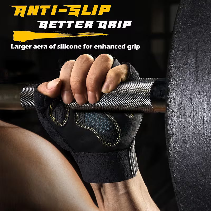 Full Palm Gym & Cycling Gloves – Cushioned Anti-Slip Exercise Gloves (Unisex)