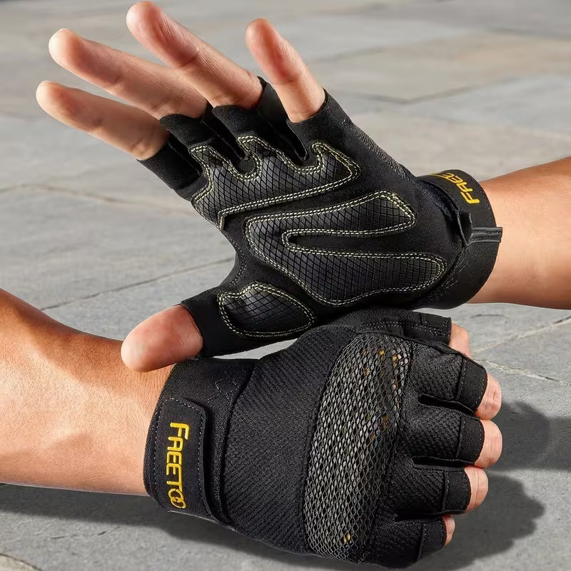 Full Palm Gym & Cycling Gloves – Cushioned Anti-Slip Exercise Gloves (Unisex)